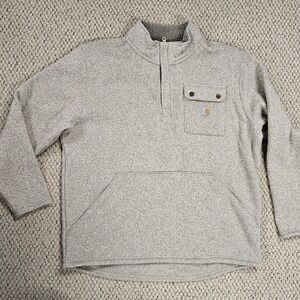 Carhartt Men's Midweight Quarter-Zip Pocket Sweater Fleece Oat Milk -  XL